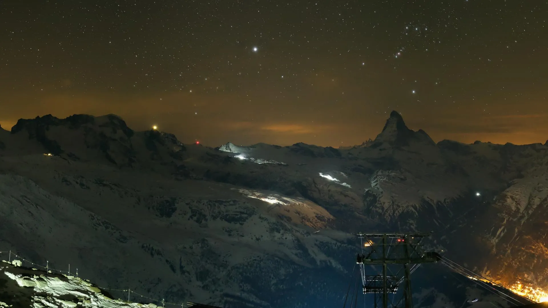 webcam Zermatt ciel étoilé MeteoCam constellation Orion